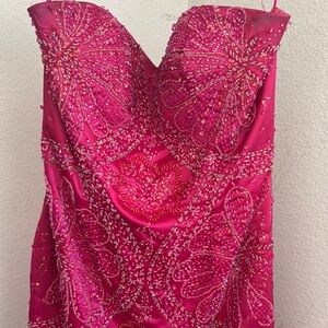 Elegant Pink Beaded Dress